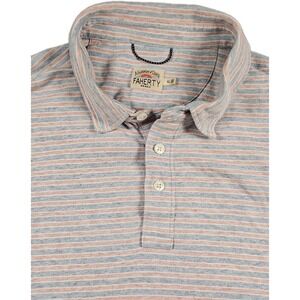 Faherty Brand Mens XL Striped Stretch Polo Shirt‎ Cotton Modal Soft Casual